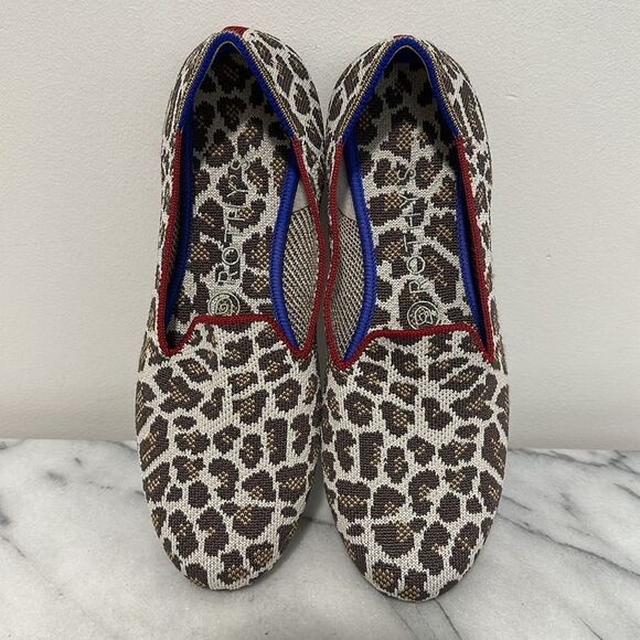 ROTHY'S Mocha Spot Animal Leopard Print Loafer Size 8, Comfy, Casual - Picture 13 of 13
